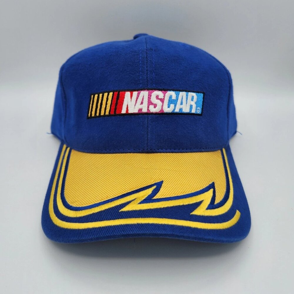 Vintage NASCAR Racing Hat Cap Blue Logo Motorsports Stock Car Driving Sport NWT